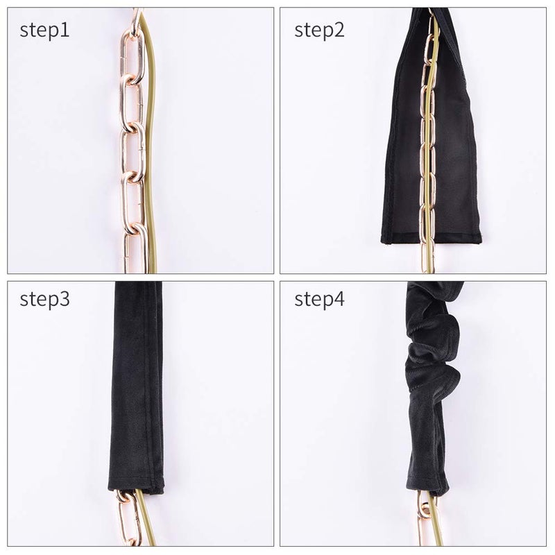 Aory Chandelier Chain Cover Cord Cover 6 Feet,Flannelette Black Fabric Cord Cover - Image 4